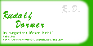 rudolf dormer business card